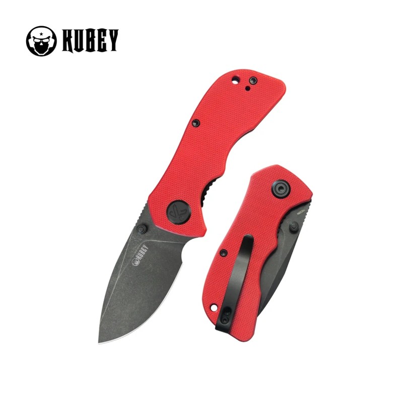 Nóż składany Kubey Karaji Red G10, Blackwashed 14C28N (KU180O)