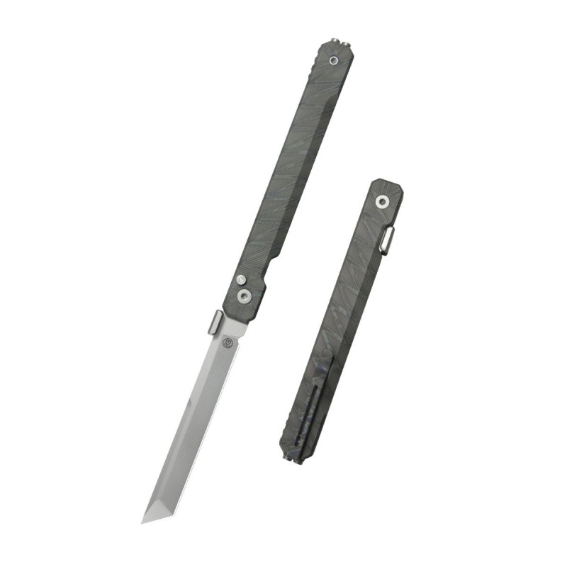 Nóż składany Kubey KB Prism T/E Flame Ano Titanium, Bead Blasted M390 by Yuze Zhong (KB243E)