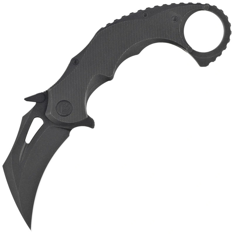 Nóż składany Kubey KB Wrath Karambit Black PVD Stonewashed Titanium, Black PVD Stonewashed M390 by Muzi Design (KB271C)