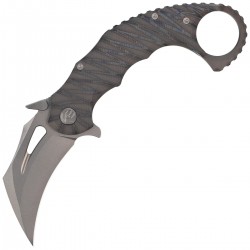 Nóż składany Kubey KB Wrath Karambit Flame Ano Titanium, Bead Blasted M390 by Muzi Design (KB271B)