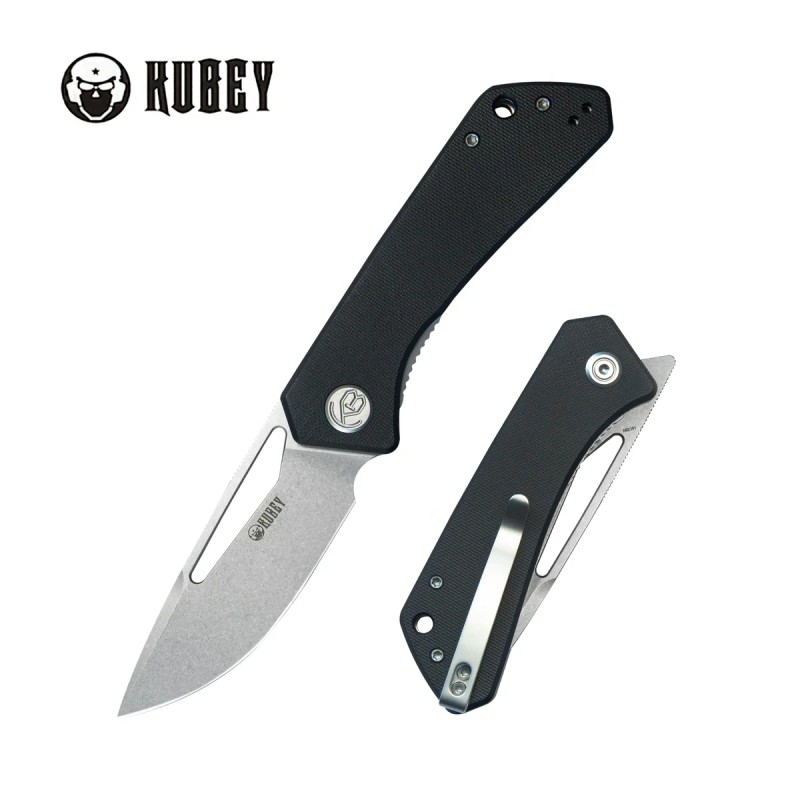 Nóż składany Kubey Thalia Black G10, Stonewashed 14C28N (KU331L)