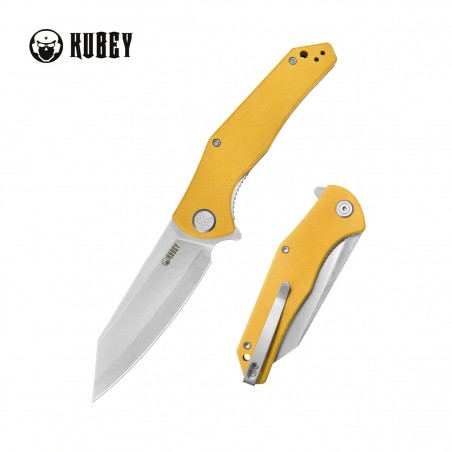 Nóż składany Kubey Flash KU158N, Yellow G10, Satin San Mai M2