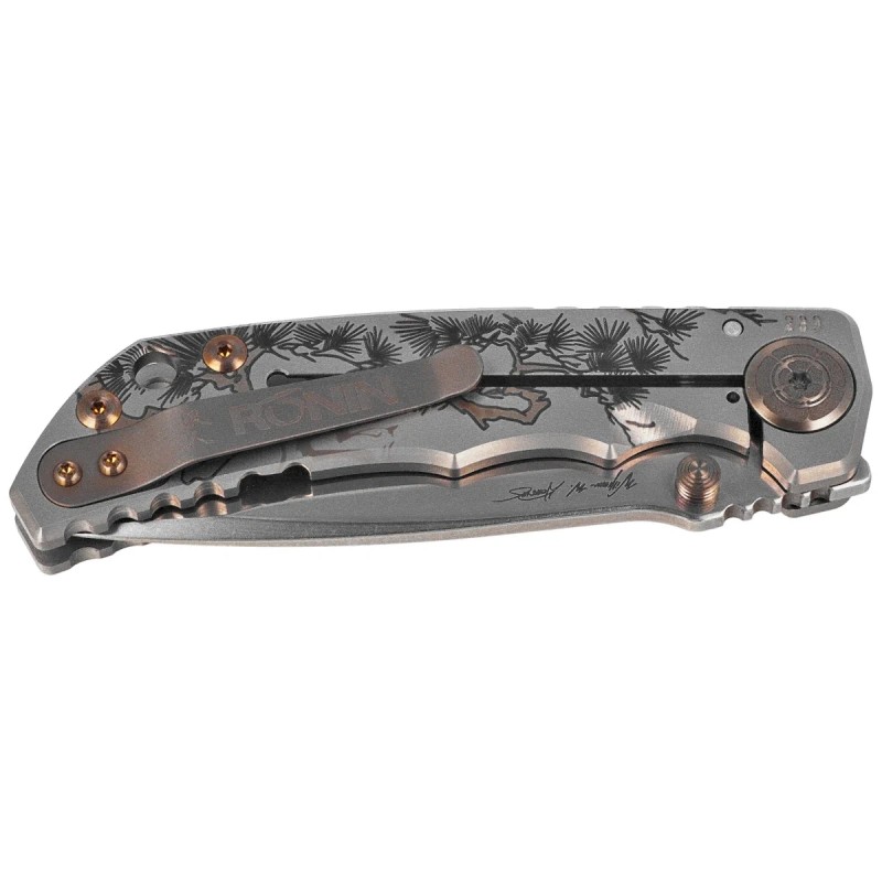Nóż składany Spartan-Ronin Harsey Folder ''Gun Fighter'' Titanium, Stonewashed MagnaCut