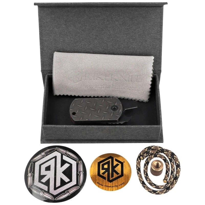 Nóż składany Rike Knife RK-Venom-DG LE Dark Gray Titanium, Battle-Worn DLC M390 by Six Fingers