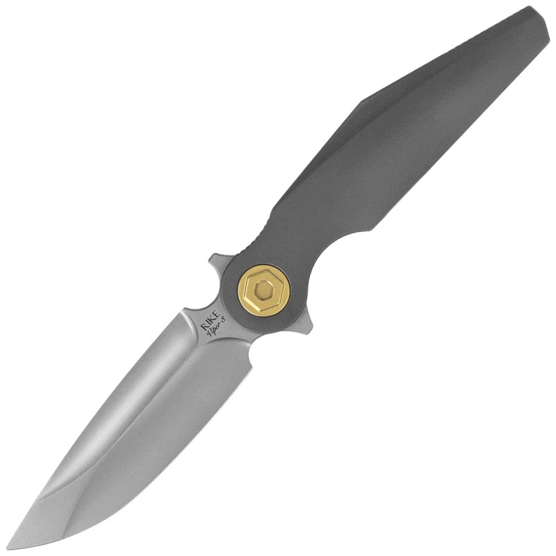 Nóż składany RikeKnife Viper 3 6AL4V Gray Titanium, Gray Beadblast Finish Bohler M398 (RK-Viper 3-DG)
