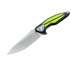 Nóż składany Rike Knife Tulay Black / Fluorescent Green Inlay, Matted 154CM (RK-TULAY-BFG)