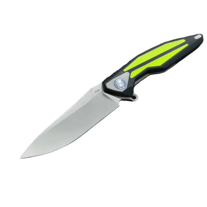 Nóż składany Rike Knife Tulay Black / Fluorescent Green Inlay, Matted 154CM (RK-TULAY-BFG)