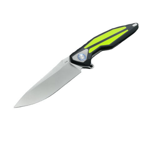 Nóż składany Rike Knife Tulay Black / Fluorescent Green Inlay, Matted 154CM (RK-TULAY-BFG)