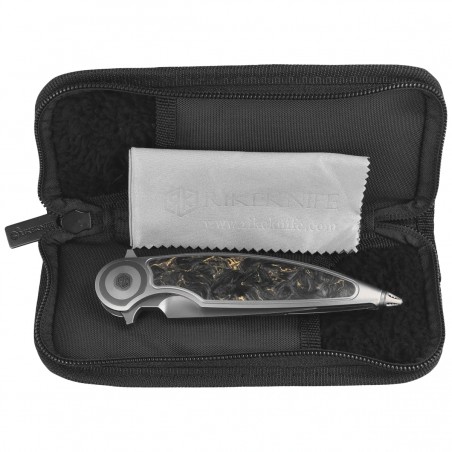 Nóż składany Rike Knife Viper 2 Gray Titanium / Gold Carbon Fiber, Satin M398 by Richard Wu (RK-Viper 2-A P/GCF)