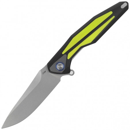 Nóż składany Rike Knife Tulay Black / Fluorescent Green Inlay, Matted 154CM (RK-TULAY-BFG)