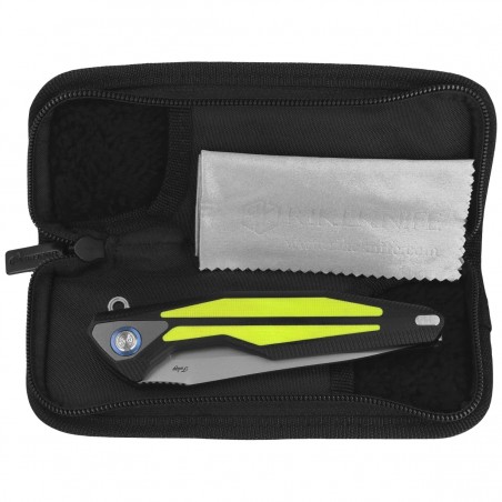 Nóż składany Rike Knife Tulay Black / Fluorescent Green Inlay, Matted 154CM (RK-TULAY-BFG)