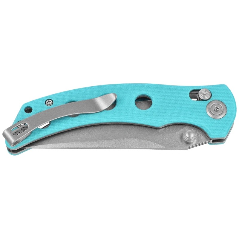 Nóż składany Kubey Hound Light Blue G10, Stonewashed 14C28N by Maksim Tkachuk (KU172C)