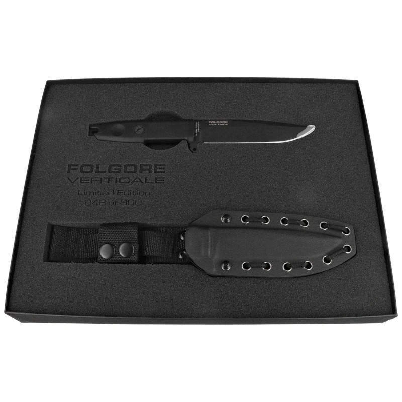 Nóż Extrema Ratio Folgore Verticale LE No 46/300 Black Forprene, Black MIL-C M390 (04.1000.0202/M3/BLK/BLK)