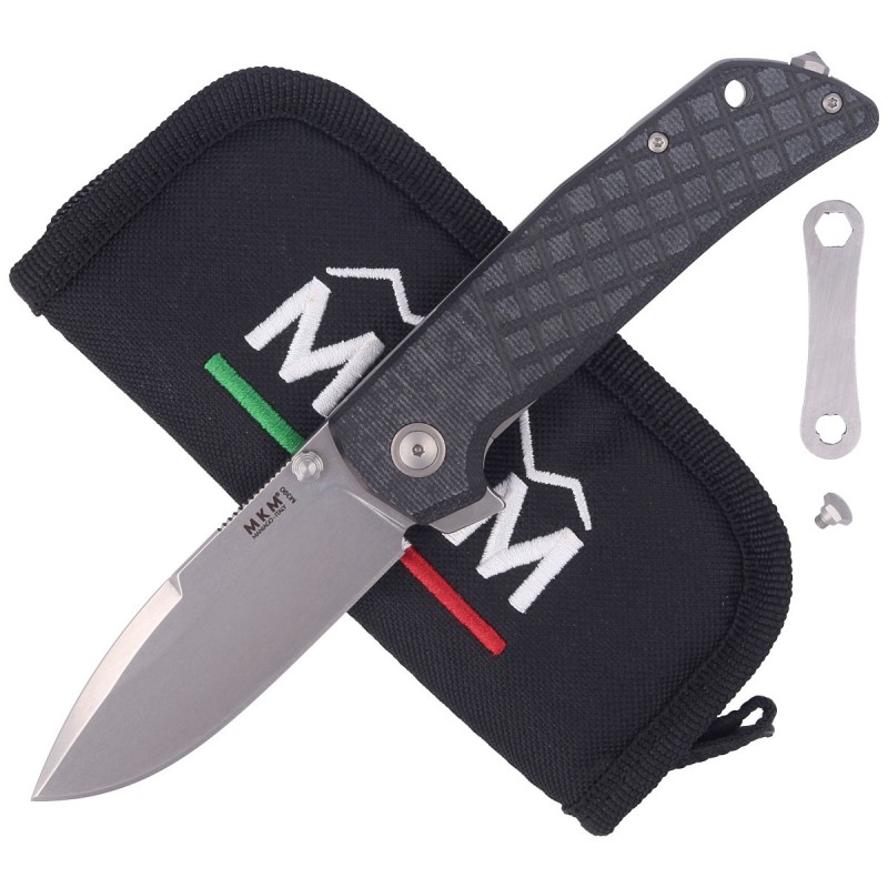 Nóż składany MKM Maximo Black Micarta, Stone Washed by Bob Terzuola (MKMM-BCT)