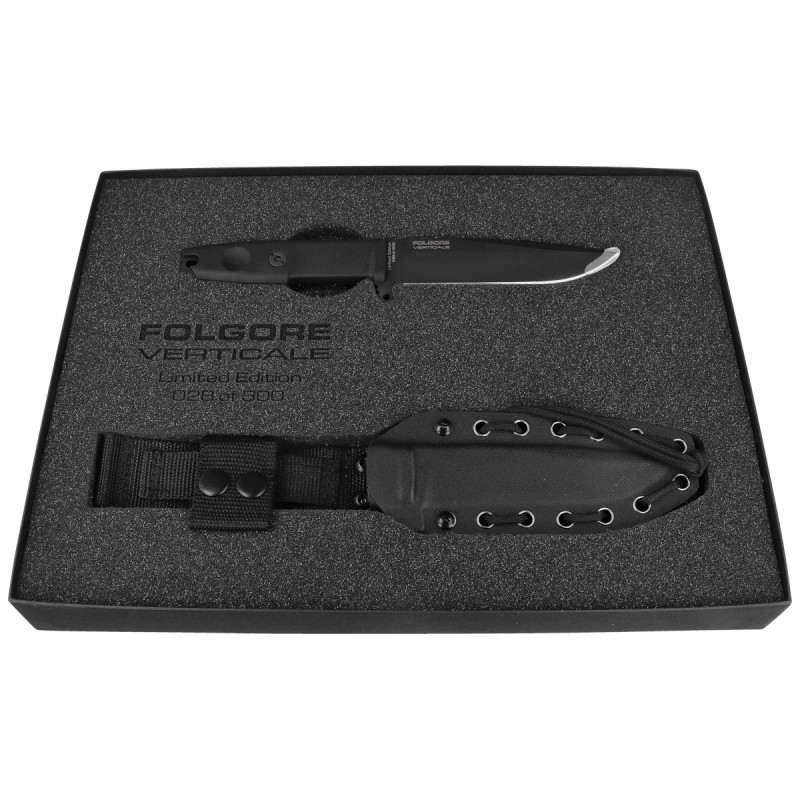 Nóż Extrema Ratio Folgore Verticale LE No 28/300 Black Forprene, Black M390 (04.1000.0202/M3/BLK/BLK)