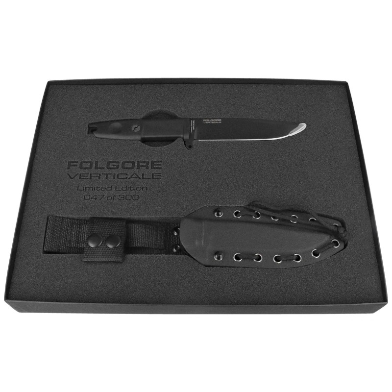 Nóż Extrema Ratio Folgore Verticale LE No 47/300 Black Forprene, Black M390 (04.1000.0202/M3/BLK/BLK)