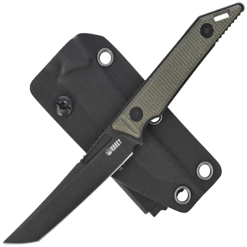 Nóż Kubey Goliath Green Micarta, Blackwashed 14C28N by Jake Hoback (KU430F)