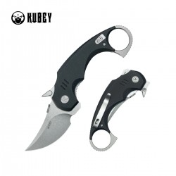 Nóż składany Kubey Jaw Black G10, Beadblasted 14C28N by MUZI Design (KU440A)