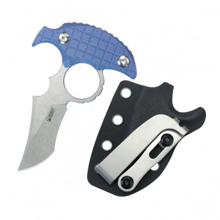 Nóż Kubey Stheno Blue Micarta, Beadblasted 14C28N by MUZI Design (KU404D)