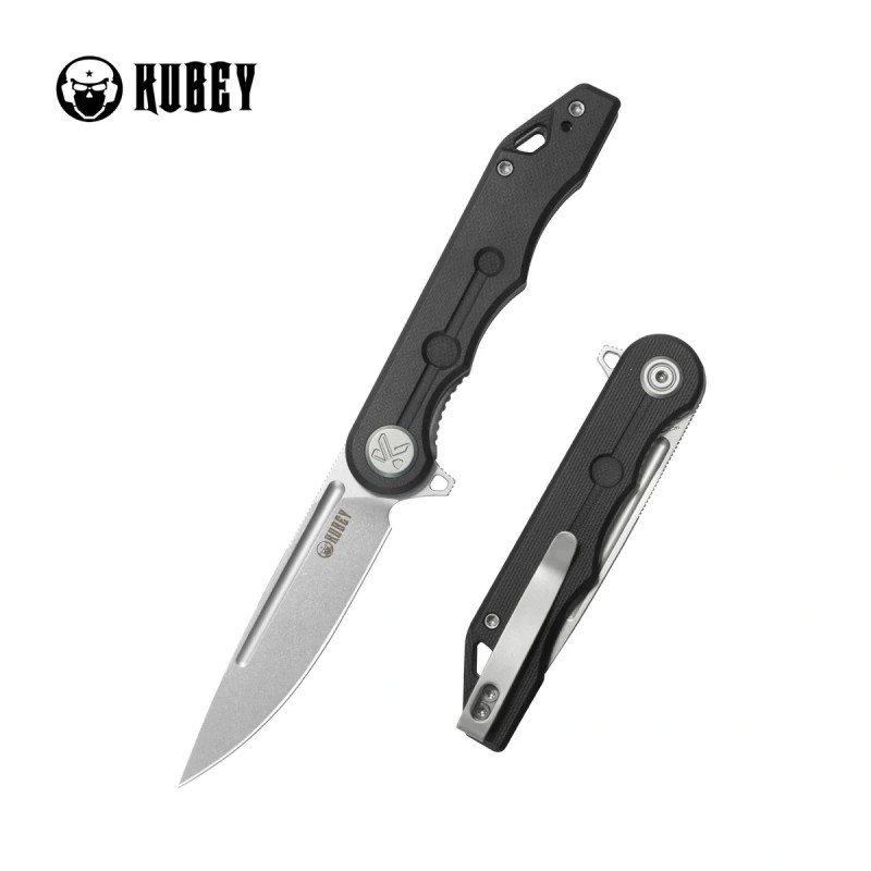 Nóż składany Kubey Mizo Black G10, Beadblasted 14C28N by Tiguass (KU312R)