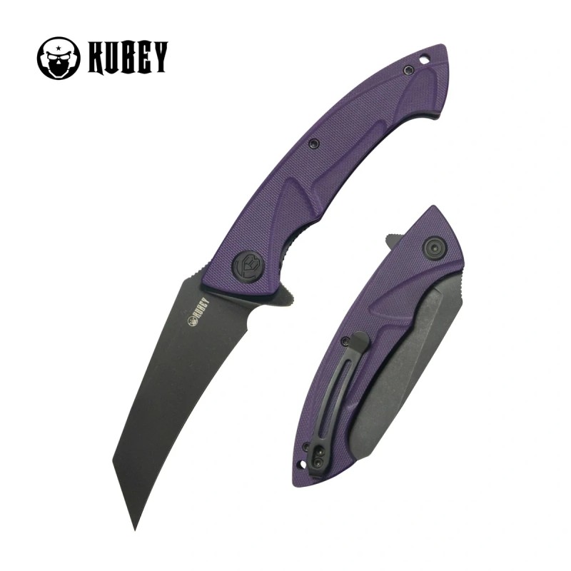 Nóż składany Kubey Anteater Purple G10, Blackwashed 14C28N (KU212M)