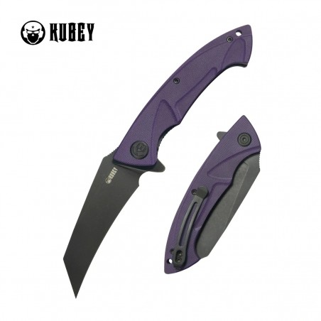 Nóż składany Kubey Anteater Purple G10, Blackwashed 14C28N (KU212M)