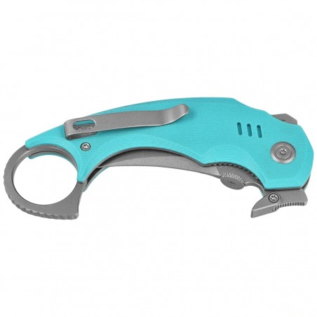 Nóż składany Kubey Jaw Light Blue G10, Beadblasted 14C28N by MUZI Design (KU440B)
