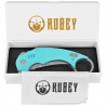 Nóż składany Kubey Jaw Light Blue G10, Beadblasted 14C28N by MUZI Design (KU440B)