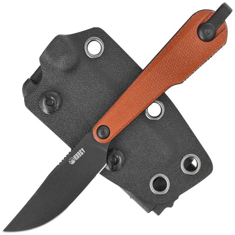 Nóż Kubey YAG DP Brown Micarta, Blackwashed 14C28N by Ostap Hel (KU451C)