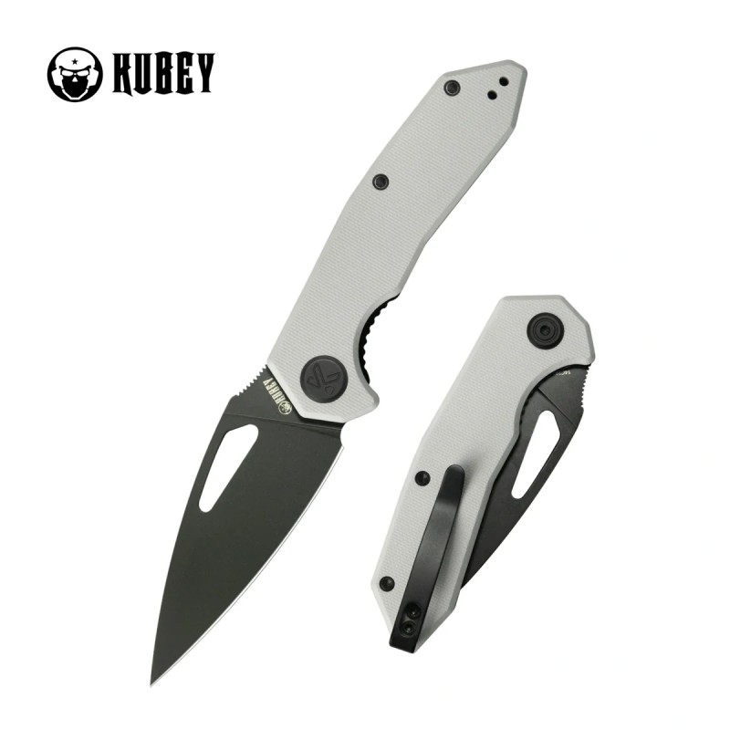 Nóż składany Kubey Coeus White G10, Blackwashed 14C28N (KU122Z)