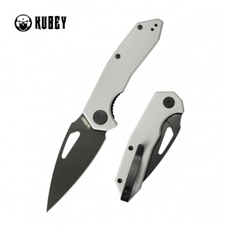 Nóż składany Kubey Coeus White G10, Blackwashed 14C28N (KU122Z)