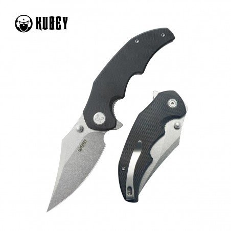 Nóż składany Kubey Ceto Black G10, Stonewashed 14C28N (KU181A)
