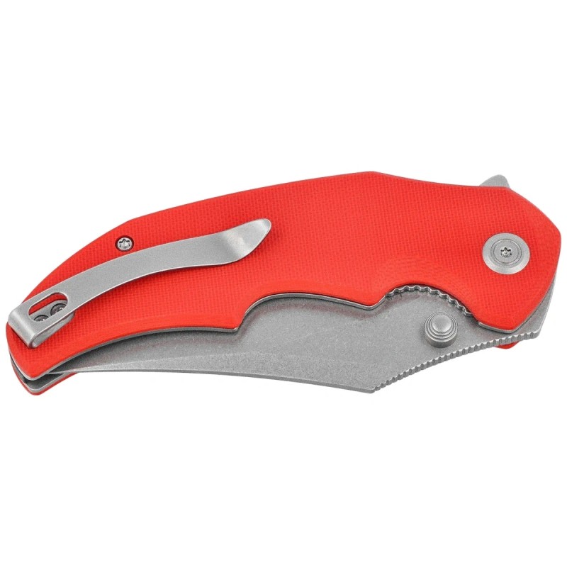 Nóż składany Kubey Ceto Red G10, Beadblasted 14C28N by MUZI Design (KU181H)