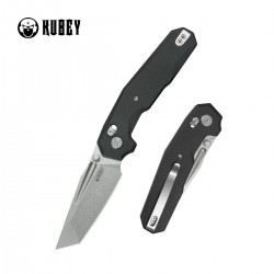 Nóż składany Kubey Carve Black G10, Beadblasted 14C28N (KU237A)