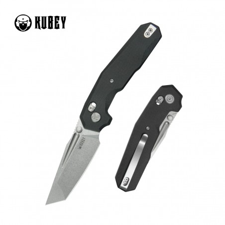 Nóż składany Kubey Carve Black G10, Beadblasted 14C28N (KU237A)
