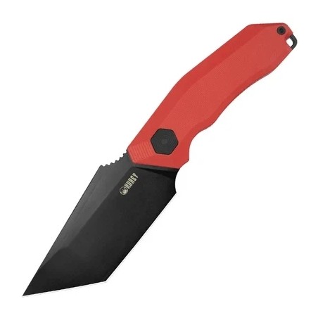 Nóż Kubey Yokai Red G10, Blackwashed 14C28N by Damned Designs (KU382B)