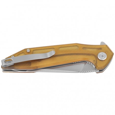 Nóż składany Kubey Nova KU117N, Yellow Ultem, Satin 14C28N