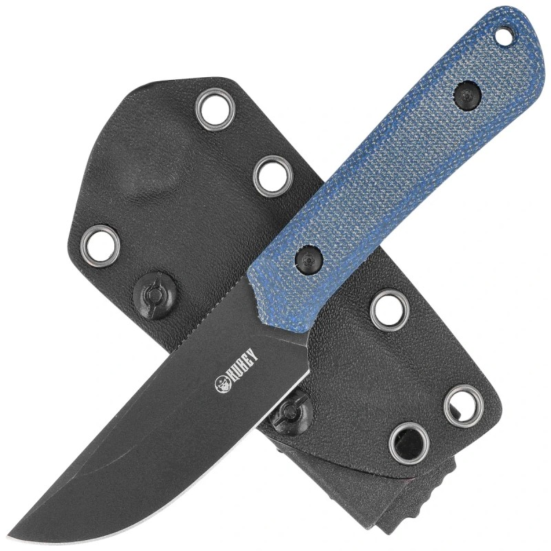 Nóż Kubey Thorn Blue Micarta, Blackwashed 14C28N by Scott Halpern (KU413D)