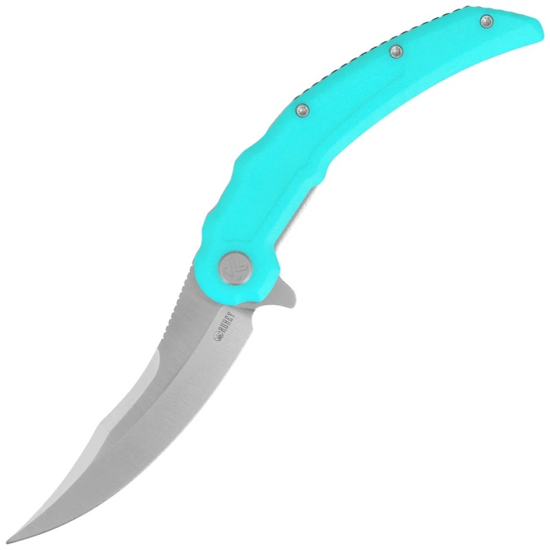 Nóż składany Kubey Crest Light Blue G10, Satin 14C28N by Yuze Zhong (KU346B)