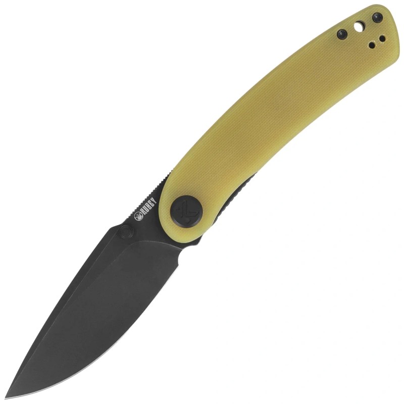 Nóż składany Kubey Momentum Translucent Yellow G10, Blackwashed D2 by Sherif Manganas (KU344O)
