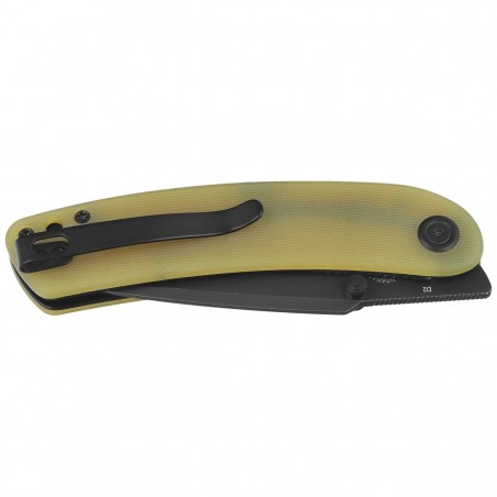 Nóż składany Kubey Momentum Translucent Yellow G10, Blackwashed D2 by Sherif Manganas (KU344O)