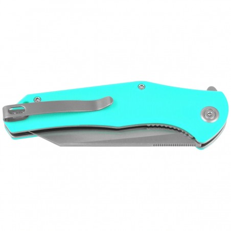Nóż składany Kubey Flash KU158M, Light Blue G10, Satin San Mai M2