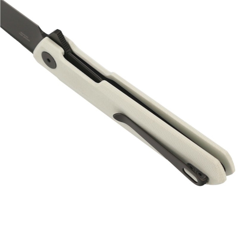 Nóż składany Bestechman Dundee White G10, Grey PVD D2 by Ostap Hel (BMK01I)