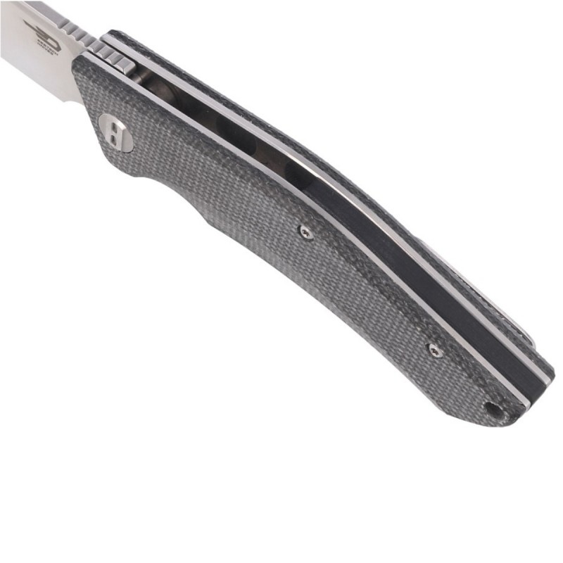 Nóż składany Bestech Cubis Black Micarta, Stonewashed/Satin D2 (BG42A)