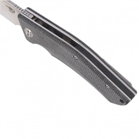 Nóż składany Bestech Cubis Black Micarta, Stonewashed/Satin D2 (BG42A)