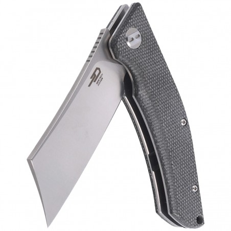 Nóż składany Bestech Cubis Black Micarta, Stonewashed/Satin D2 (BG42A)