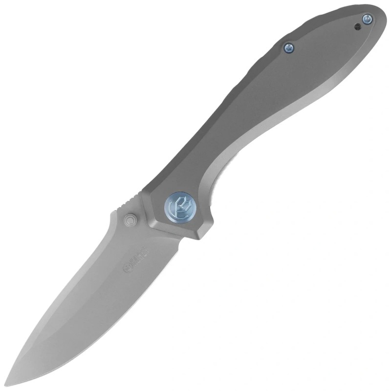 Nóż składany Kubey Ruckus Gray Titanium, Beadblasted CPM 20CV by Sherif Manganas (KB314Q)
