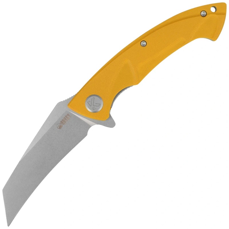 Nóż składany Kubey Anteater Yellow G10, Dark Oxide Beadblasted 14C28N (KU212K)