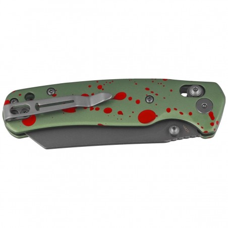 Nóż składany Bestechman Cicada's Wing Zobmie Exclusive Green Aluminium, Gray PVD / Stonewashed 14C28N (BMK06-C-10)