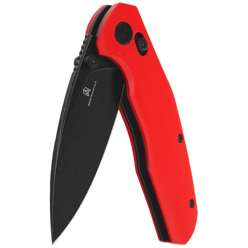 Nóż składany Bestechman Ronan Red G10, Black PVD Stonewashed 14C28N (BMK02J)